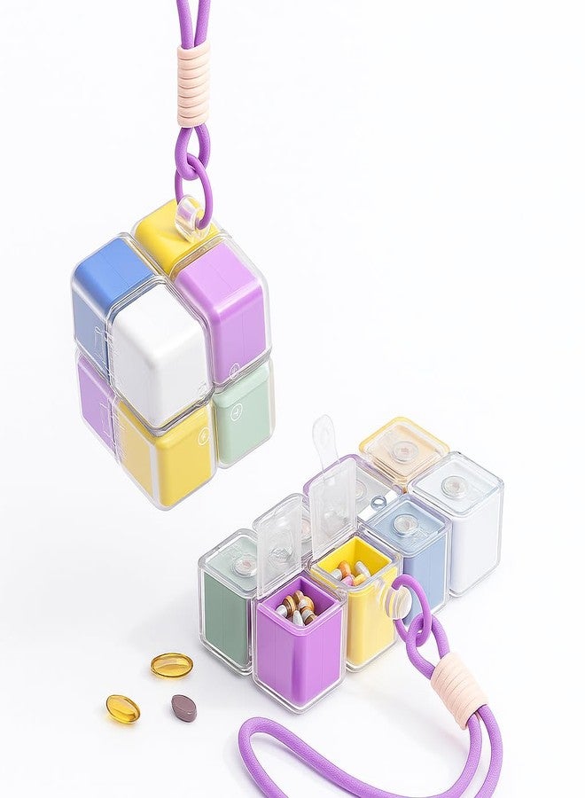 Shrux Travel Pill Case - Multi-Colour 8 Compartment Tablet Organize | 8 Slot Medicine Box - Secure Magnetic Design for Tablets, Vitamins & Fish Oil | Daily Medicine Organizer - Pharmacy Container - Image 1